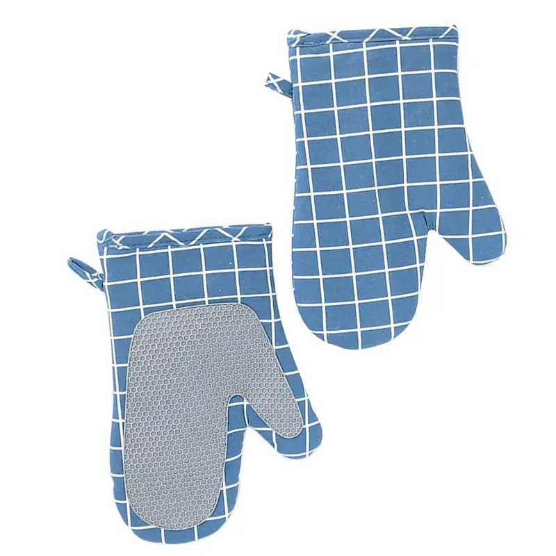 Oven Mitts Soft Silicone BBQ Mitt Set Heat And Slip Resistant Silicone Oven Mitts Waterproof Micro-wave Oven Gloves For Cooking