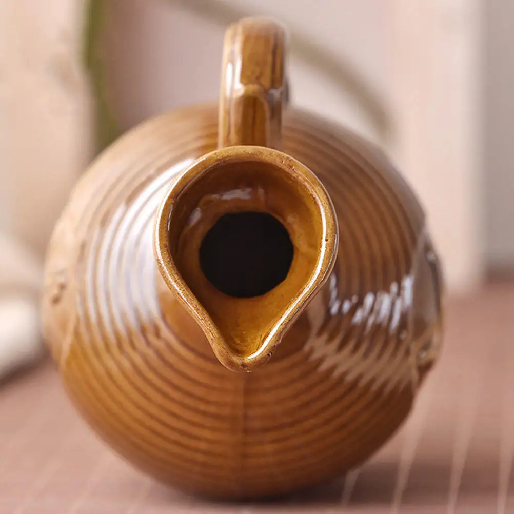 Ceramic Wine Pot Retro Style Multi-Function Portable Household Wine Container Desktop Office Home Decoration Home Accessory