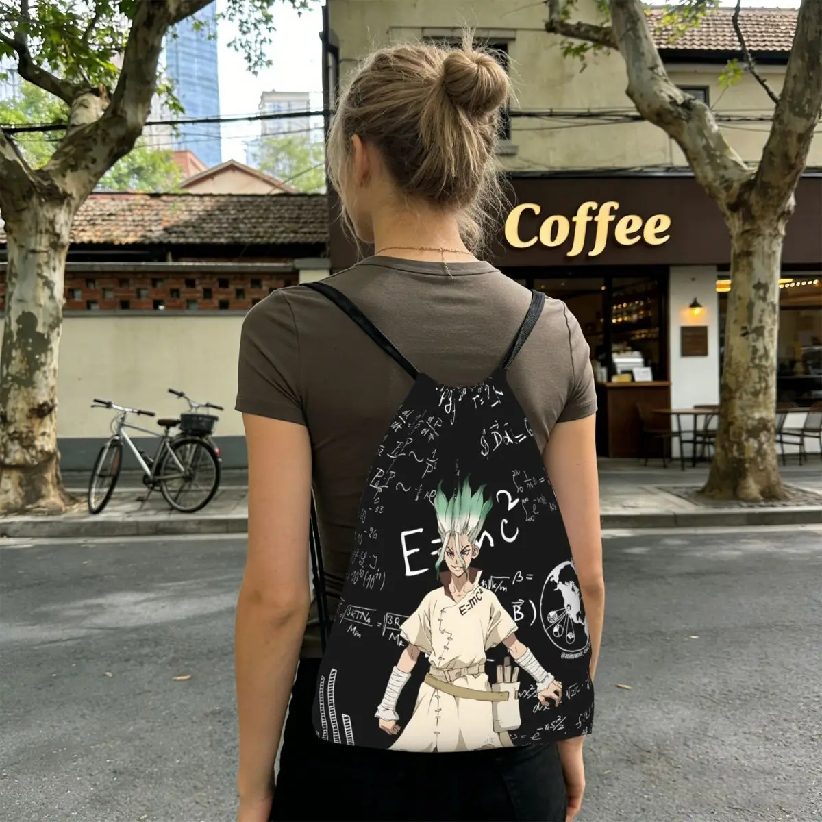 Senku Ishigami Dr Stone Apan Anime Backpacks Fashion Drawstring Bags Shoes Bag Book Bags for Travel Students