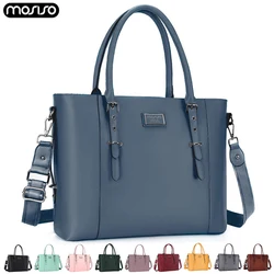 Waterproof PU Leather Laptop Tote Bag 13.3 14 15 16 17.3 inch for MacBook Air Pro Notebook Shoulder Briefcase Women's Handbag
