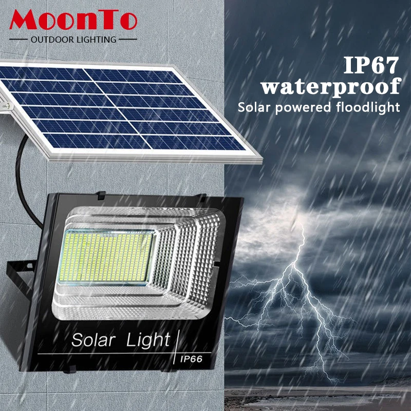 LED Solar Light with Remote Contro 50W 100W 200W 300W 500W Outdoor Waterproof IP67 Street Light Backyard Deck Outdoor Solar Lamp