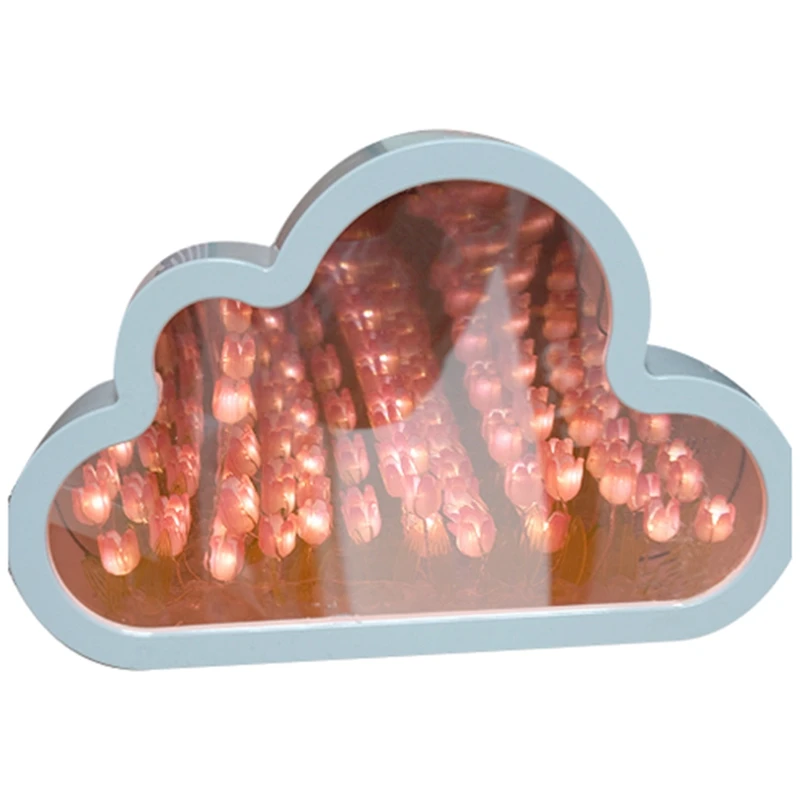 

A31Z-Cloud Tulip Lamp, DIY Tulip Night Light, Cloud Tulip Mirror Night Light, Tulip LED Table Lights, Table Lamp