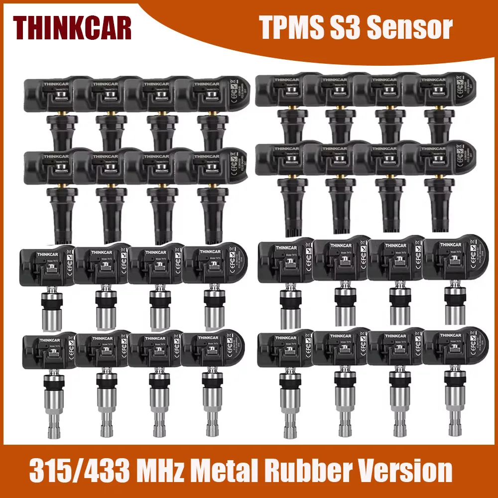 THINKCAR TPMS S3 315/433MHz Universal Wireless Programmable TPMS Tire Pressure Sensor Work with Thinkcar&VENUL I-PRO TPMS Tool