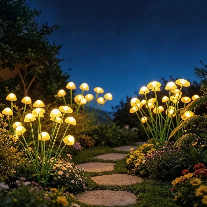 Outdoor Waterproof Solar Jellyfish Mushroom Lights Path Sway Lights Garden Decor for Patio Balcony Street Yard Walk