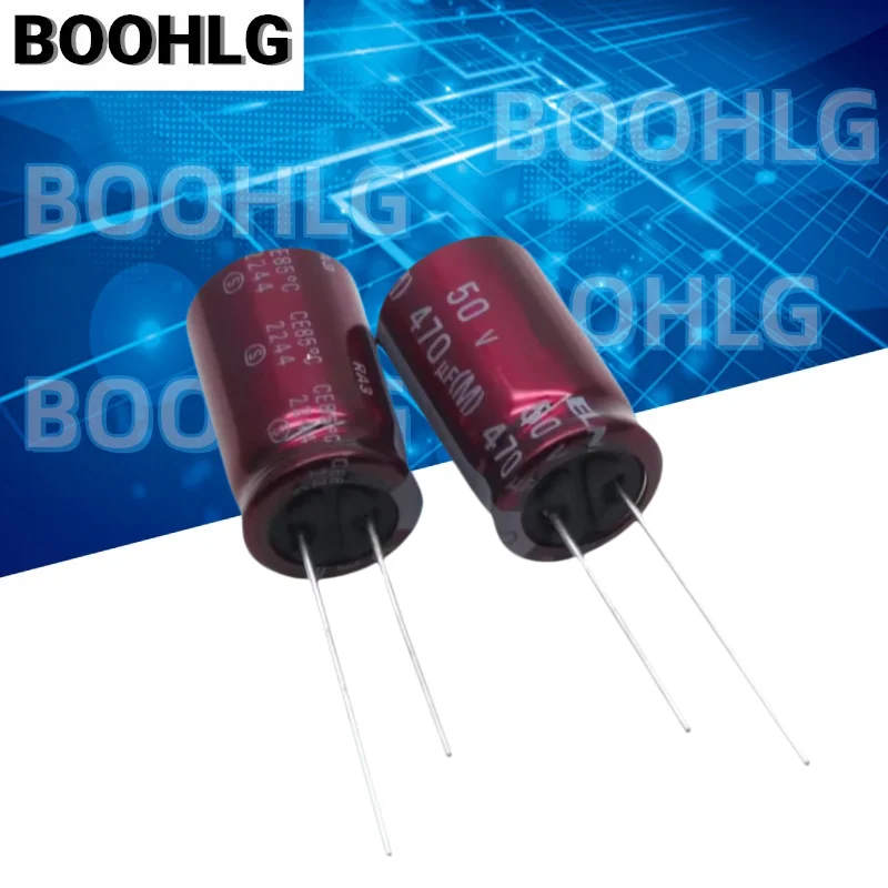 5PCS 470UF 50V Audio Capacitor 50V 470UF 12.5X20 RA3 Purple Red Robe