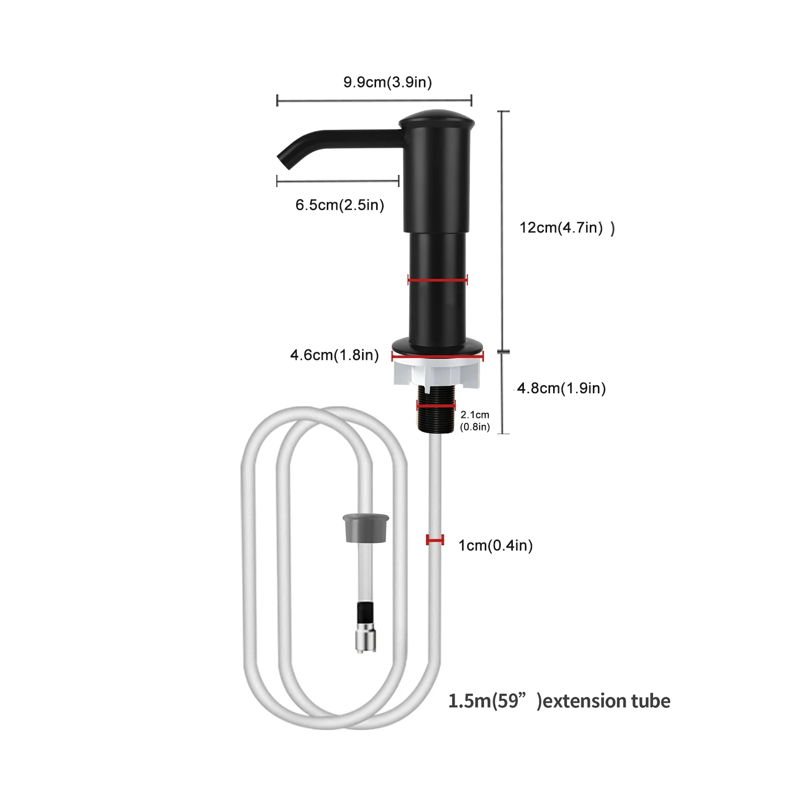 Dispensador de jabón de acero inoxidable, Kit de tubo de extensión para fregadero de cocina, dispensador de jabón líquido, detergente para loción de