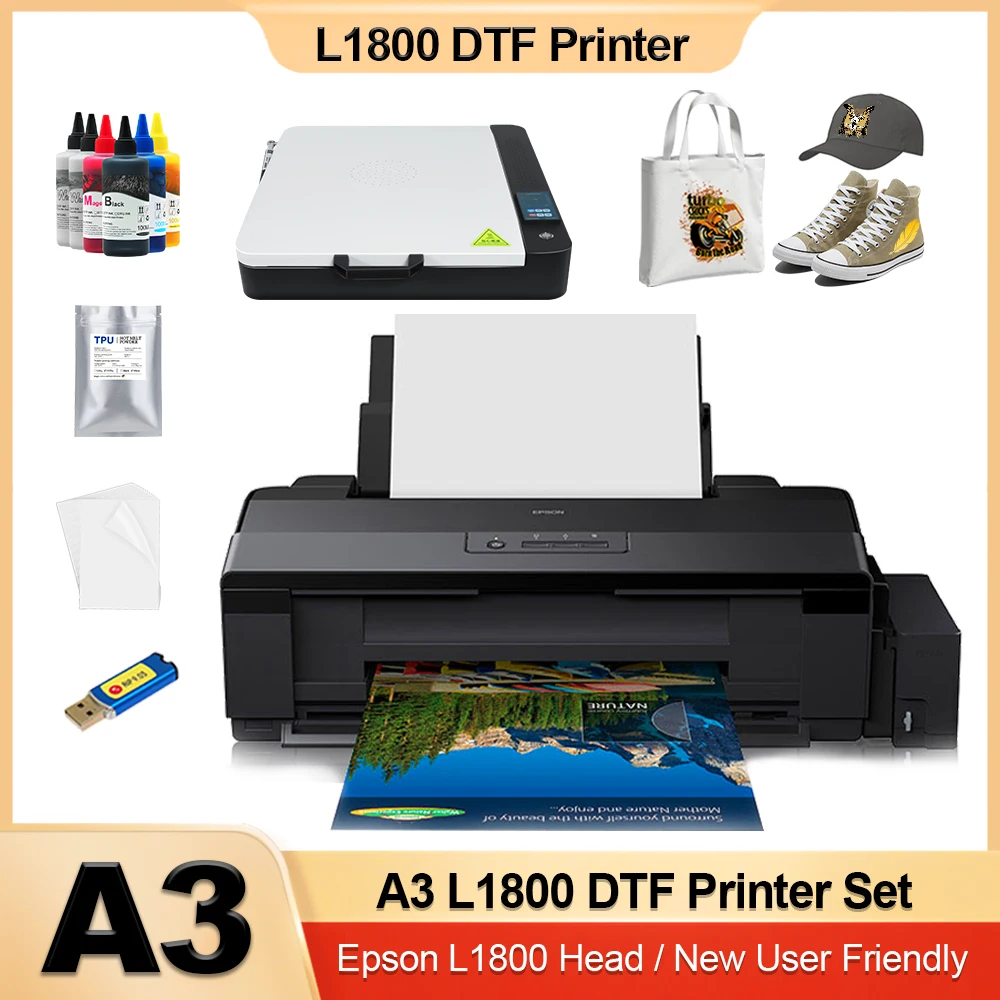 

Для Epson L1800 DTF принтер A3 преобразован DTF принтер напрямую в пленку A3 DTF Принтер Комплект для одежды футболок печатная машина