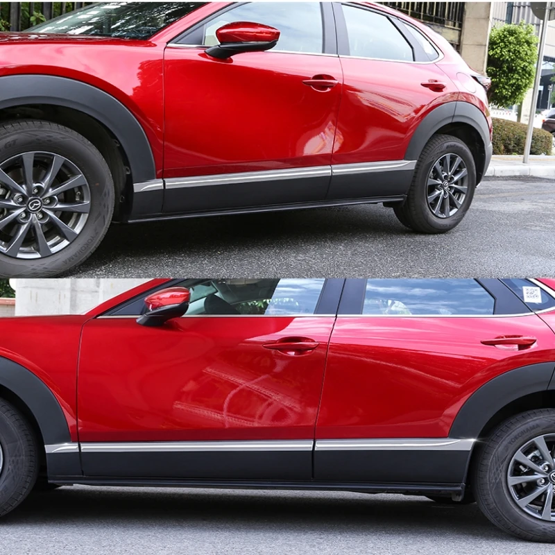 For Mazda Cx-30 Cx30 2020 2021 ABS carbonfiber Door Body Side Skirt Accent Moulding Sticker Trim Exterior Accessories