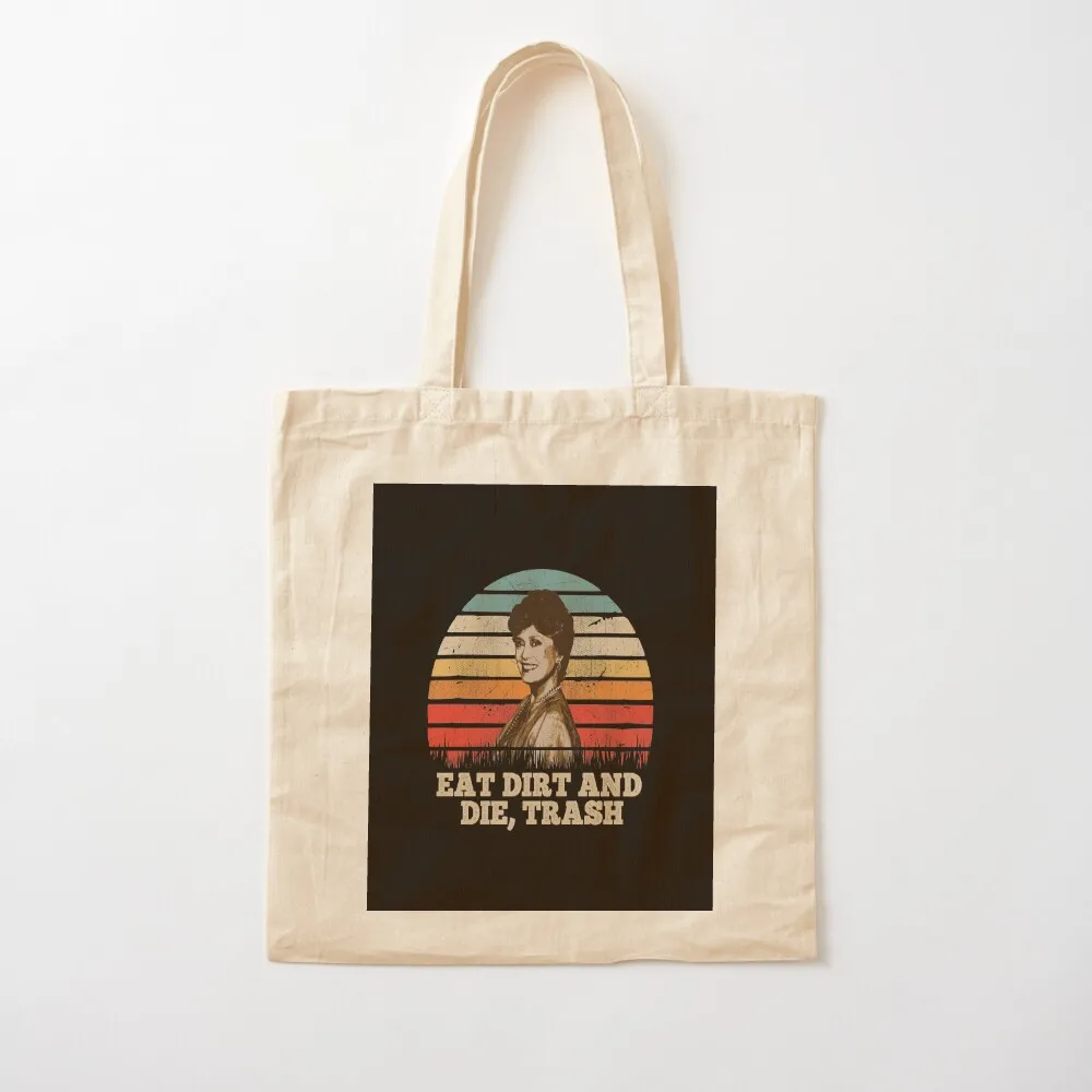 Retro Vintage Eat Dirt And Die Trash Tote Bag Canvas custom fabric bag foldable reusable bag