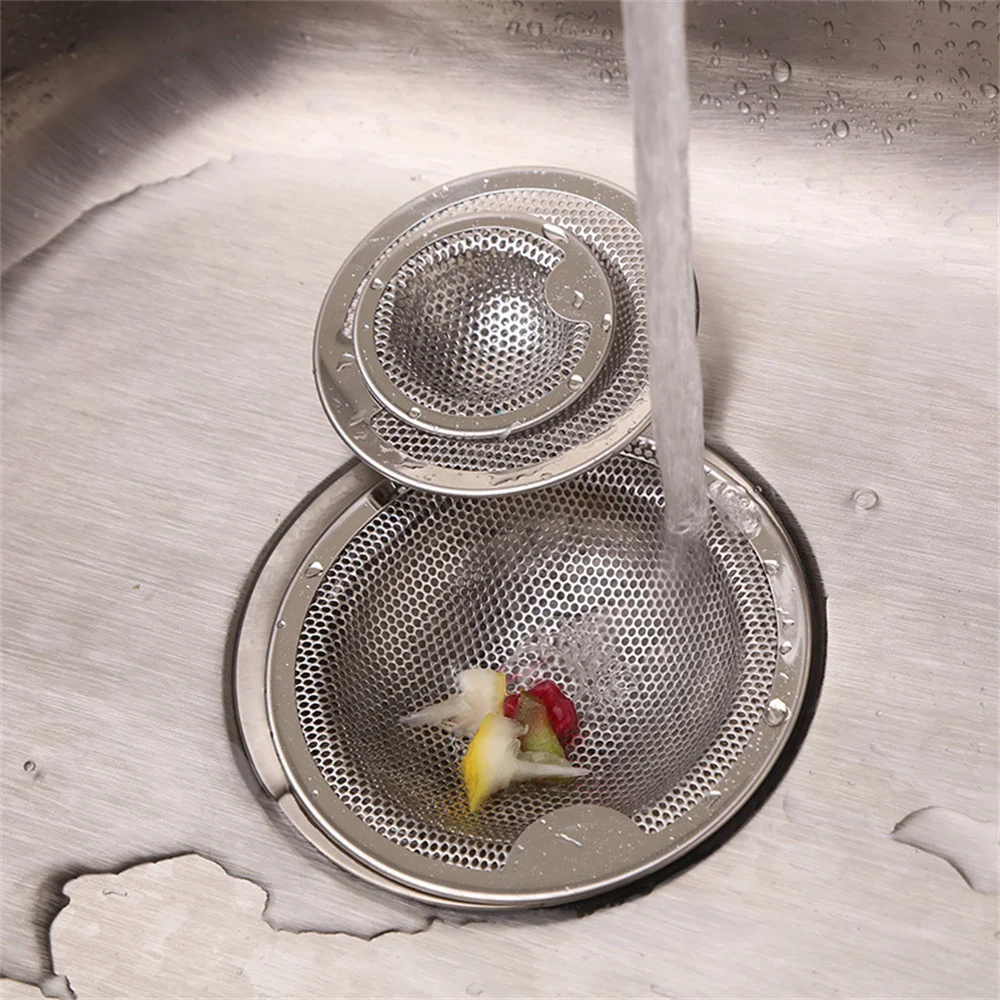 Stainless Steel Strainer Sink Sewer Filter Floor Drain Waste Drain Home Portable Bathtub Hair Catcher Stopper Strainer Drain