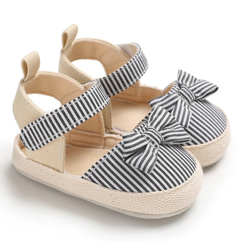 

Baby Soft Sole Canvas Sandals Bowknot Flat Anti Skid Fashion Breathable Toddlers