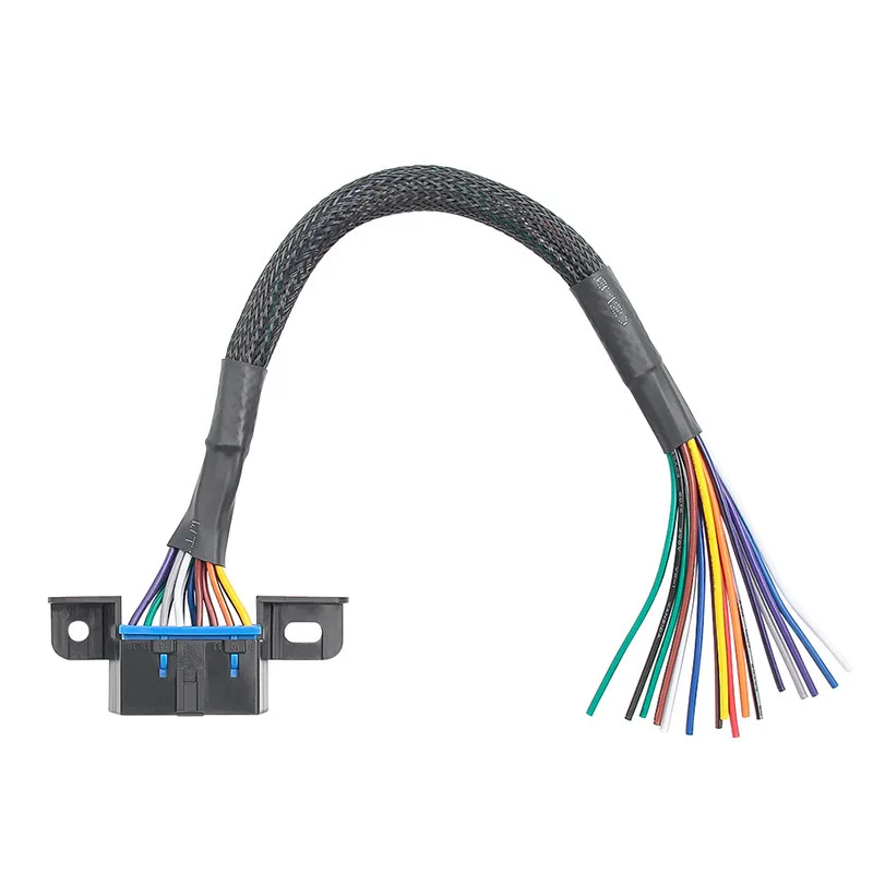 OBD2  Connector to Color Bare Wire 16 Pin Female OBDII Opening Cable 30cm Universal  DIY Extension Cable Car Diagnostic Interfac