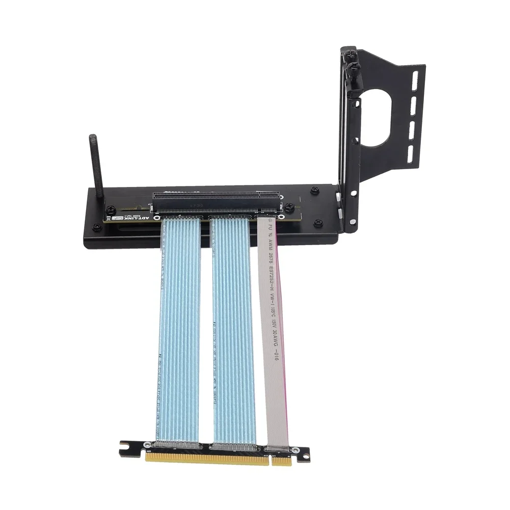 PCIe 4.0 X16 Riser Cable 16x GPU Extension with Vertical Bracket for ATX Chassis PC Graphics Cards PCI Express 4.0 Riser Cables