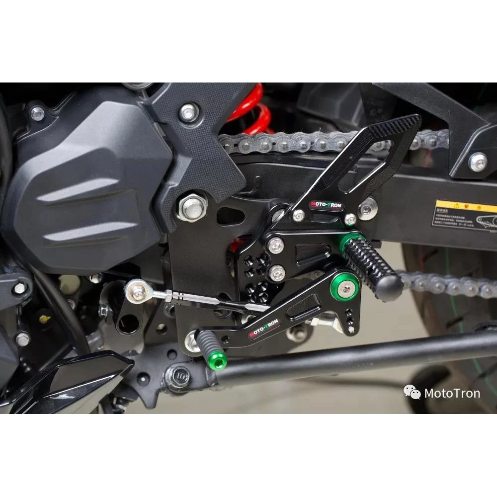 MOTO-TRON Motorcycle CNC Adjustable Rear Set Rearsets Footrest Foot Rest  For KAWASAKI Ninja400 2018-2025 & Ninja500 Z400