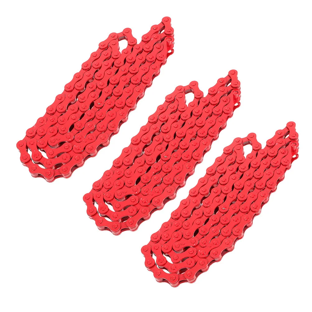 

3Pcs Bike Chain Replacement Strong Steel Bicycle Chain for Mountain Road Cycling Wear-Resistant Smooth Shifting Long-Lasting