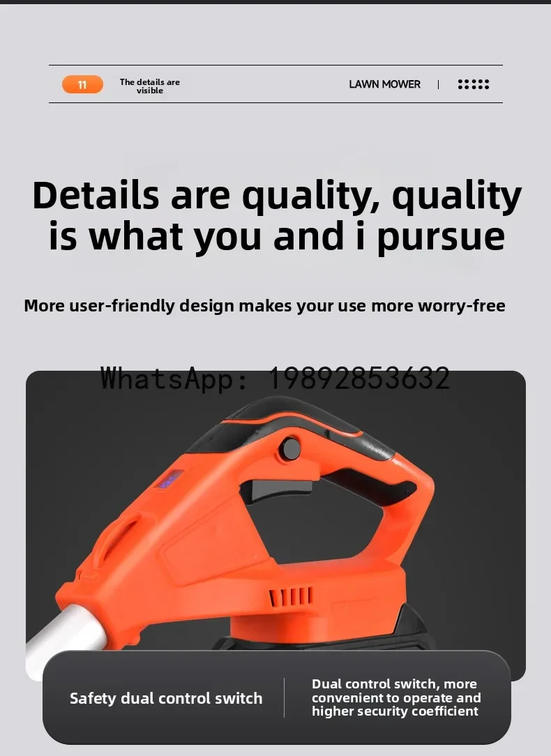 B1 Electric Lawn Mower Small Household Weed  Rechargeable Lawn Trimmer Lithium Battery Multi-Function Grass Cutter Magic Tool