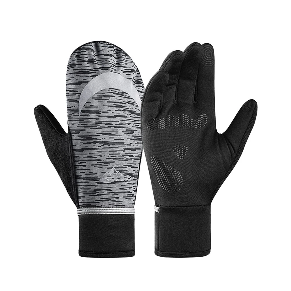 

2 in 1 Non-slip Windproof Reflective Gloves Cycling Fishing Windproof Snowboard Skiing Loose Gloves Winter Warm Accessories