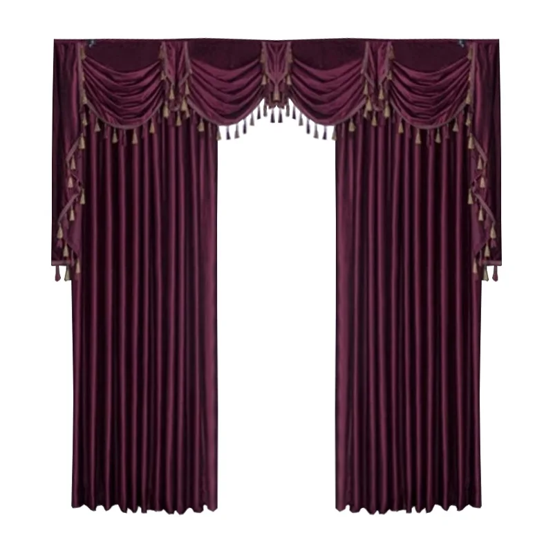 Luxury French American Velvet Curtains for Living Room Bedroom Blackout Curtain Fabric Finished Product Customize