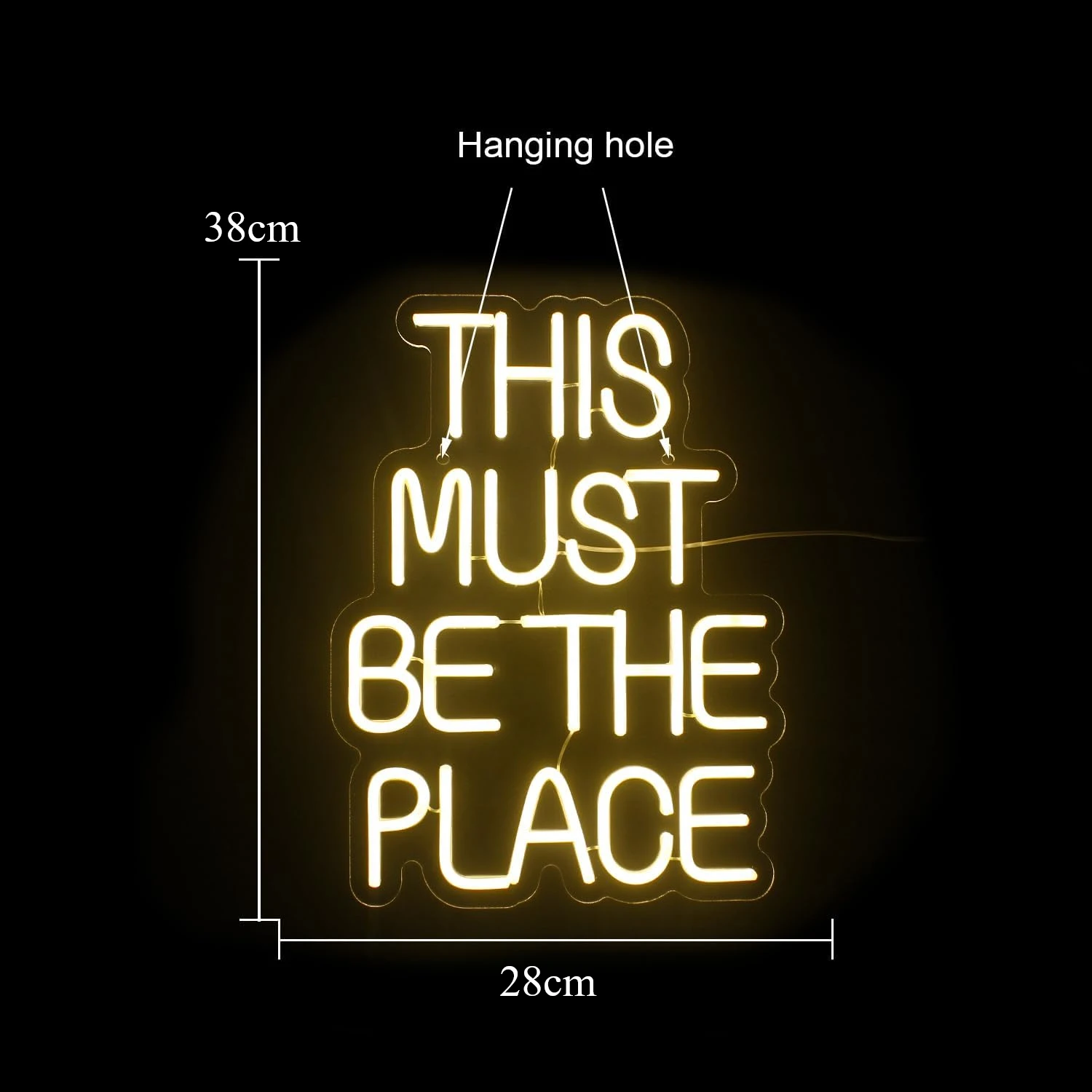 This Must Be The Place Neon Sign Wall Decor LED Neon Light for Bedroom Living Room Bar Party USB Power Birthday Gift for Friend