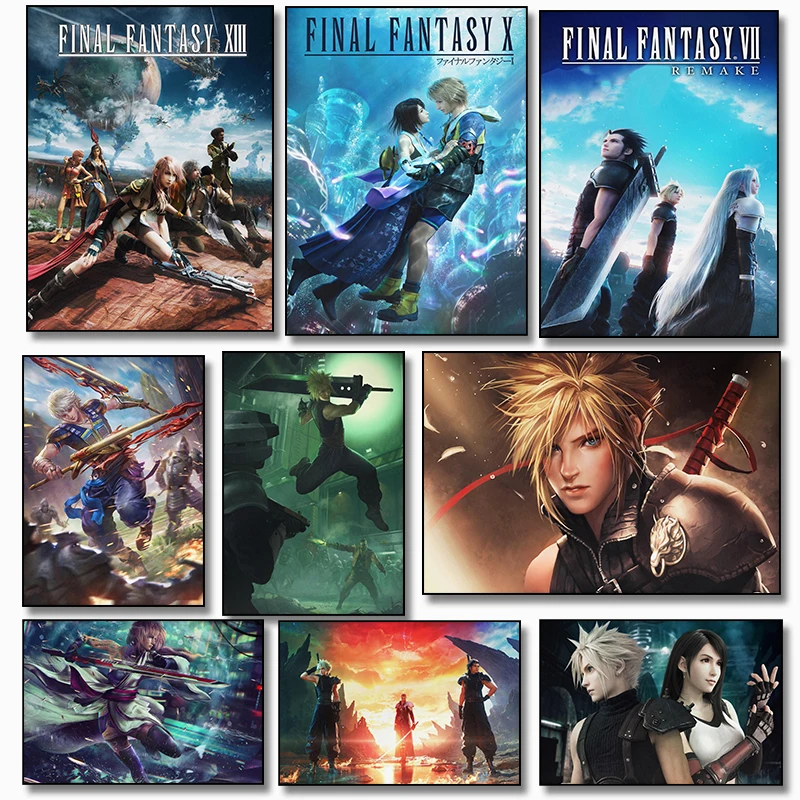 Cartoon Characters Japanese High-end Games Final Fantasy VII Cover Poster Sephiroth Canvas Printing Wall Art Pictures Home Decor