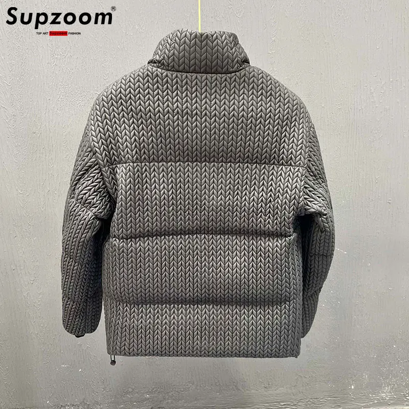 Supzoom 2023 New Arrival Top Fashion Winter Couple Casual Loose Vertical Collar Thickened Warm Cotton-padded Bread Mens Jackets