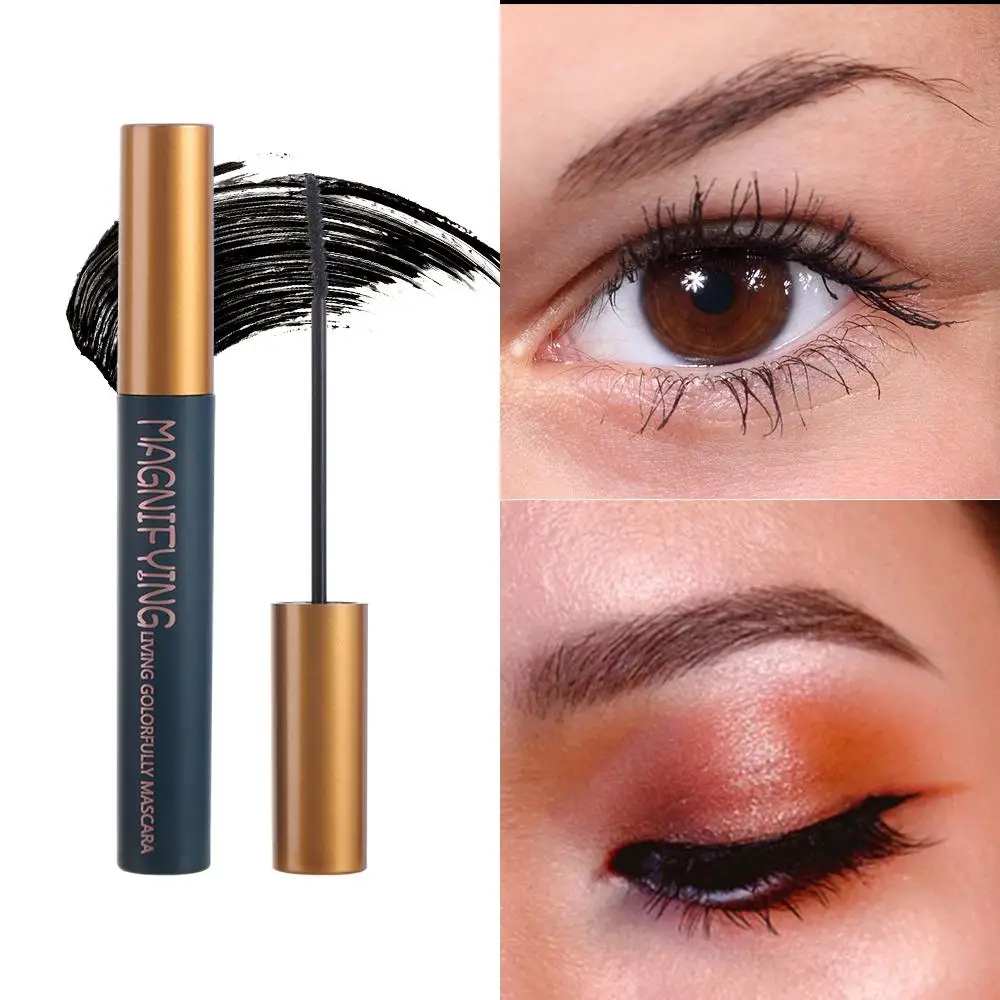 2 stücke 3d Seiden faser ultra feine Mascara dauerhafte Verlängerung Wimpern wasserdichte Mascara schwarze Wimpern Pinsel Auge schwarz Make-up