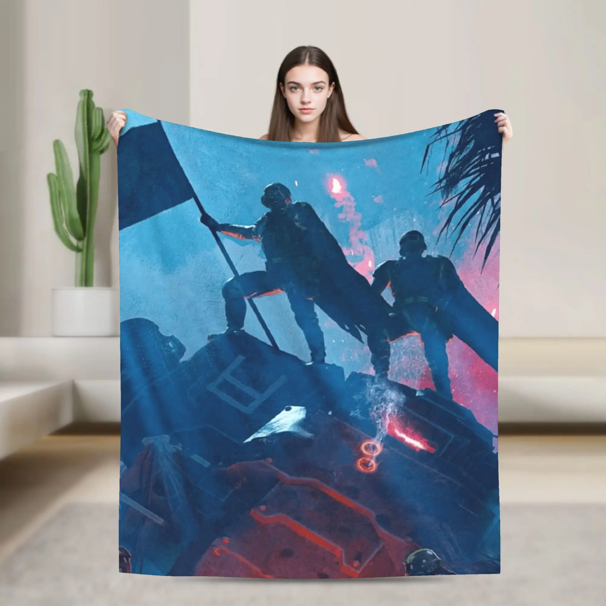 

Helldiversed Blankets 2 Soft Warm Aesthetic Plush Throw Blanket For Child Outdoor Flannel Bedspread Bed Cover