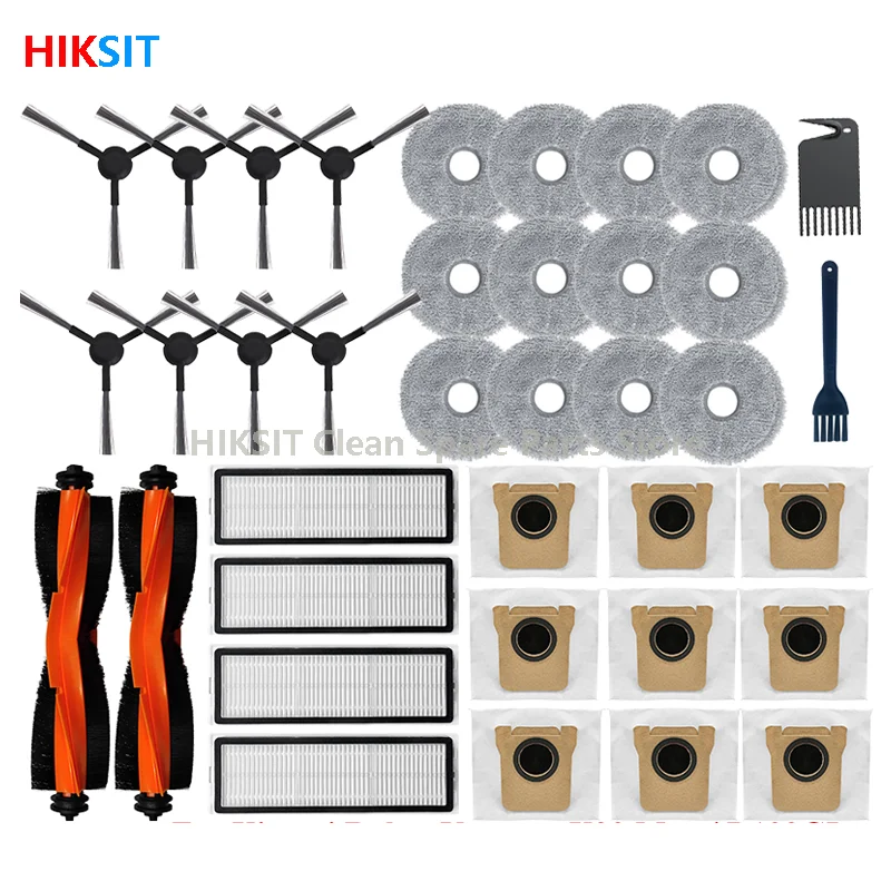 Pièces pour aspirateur Robot Xiaomi X20 Max / D109GL, brosse principale, brosse latérale, filtre Hepa, sac à poussière en tissu, accessoires de remplacement