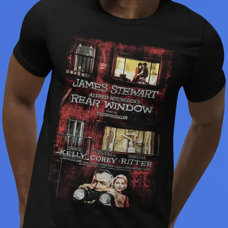 Alfred Hitchcock\'s Classic Rear Window Movie Poster Short Sleeve T Shirt, Hitchcock t shirts, Hitchcock movies