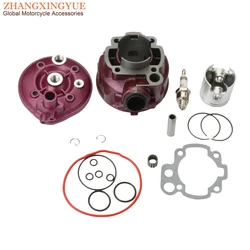 Motorcycle 49mm 90cc Big Bore Cylinder Kit & Head For Fantic 50 Cabellero Casa Motard 50cc AM6 2-Stroke Minarelli Engine