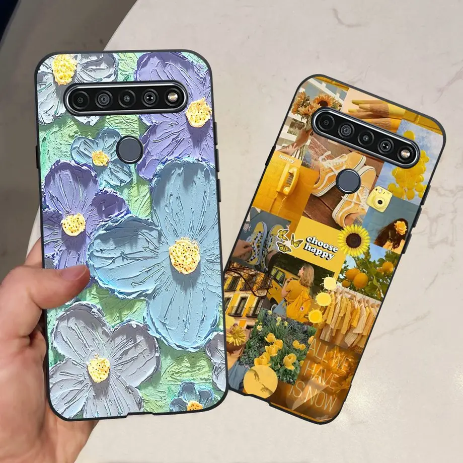 Soft Matte Case For LG K61 LG Q61 Cases Ultra Slim Matte Black Silicone Bumper Shell For LG Q61LGK61 2020 Lovely Cartoon Pattern