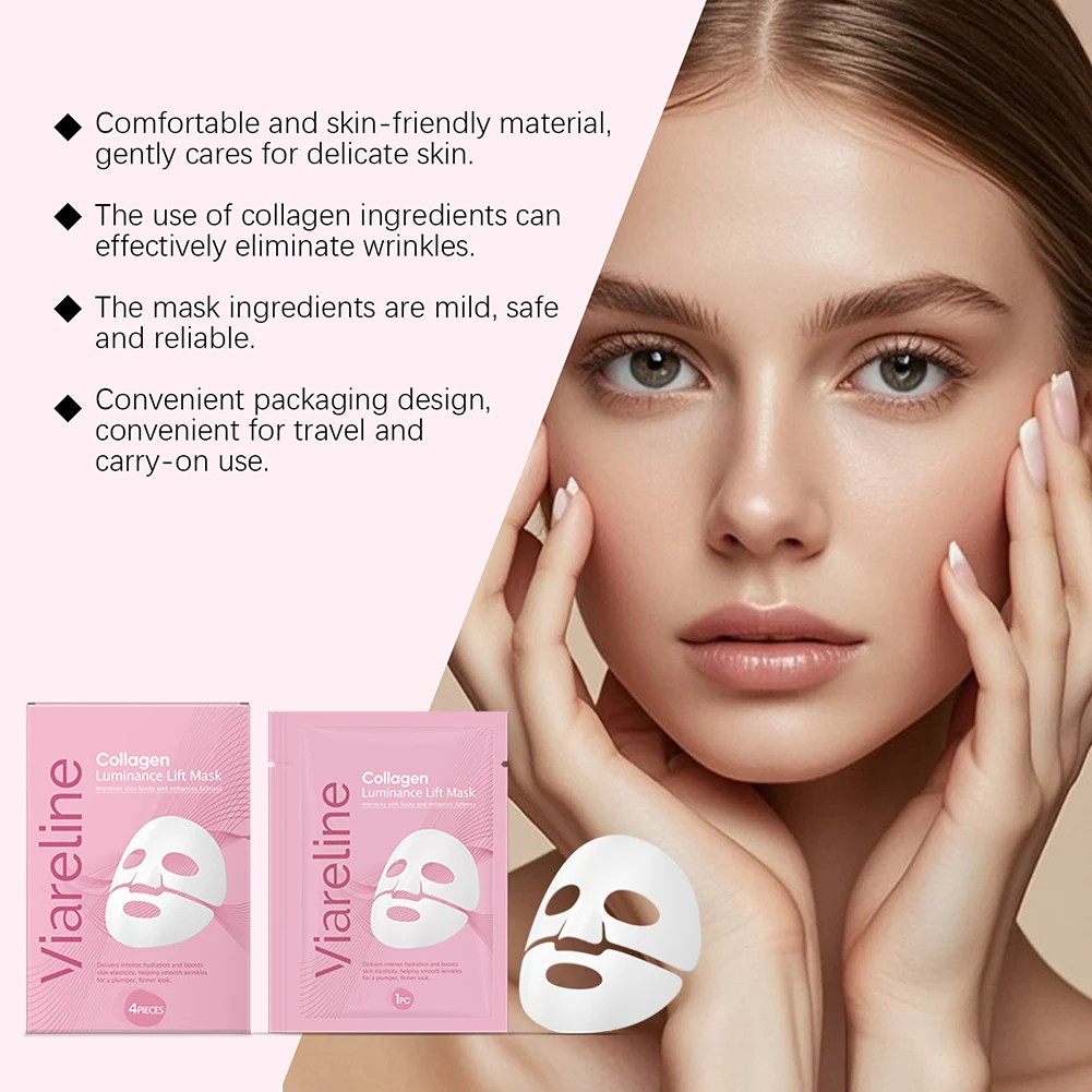 12pcs Collagen Lifting Mask,3 In 1 Moisturizing Collagen Mask Anti Aging,Anti-Aging Elasticity Boost Beauty Skincare Skin Care
