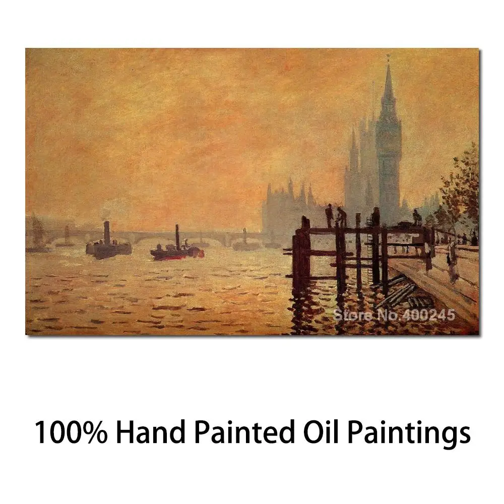 

Canvas Art Online Claude Monet Paintings The Thames Below Westminster High Quality Hand Painted