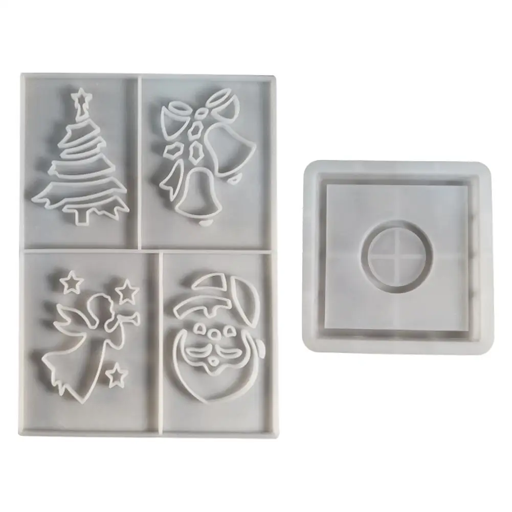 3D Christmas Theme Candle Cover Ornament Silicone Molds Projection Candle Gypsum Concrete Cover Molds Resin House Pieced Se J8O3 image 6