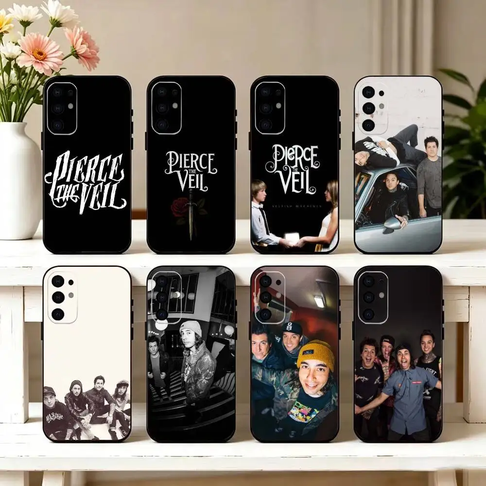 P-Pierce The V-Veil Band Phone Case For Samsung S25,S24,S21,S22,S23,S30,Ultra,S20,Plus,Fe,Lite,Note,10,Black Cover