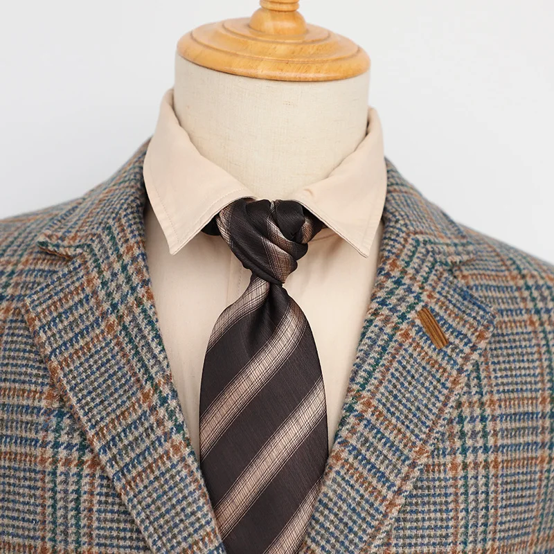 New Style Men's Formal Gentleman Neck Ties Retro Green Brown Wine Red Silk Neck Tie Striped Paisley Dots Neckties Wedding Cravat