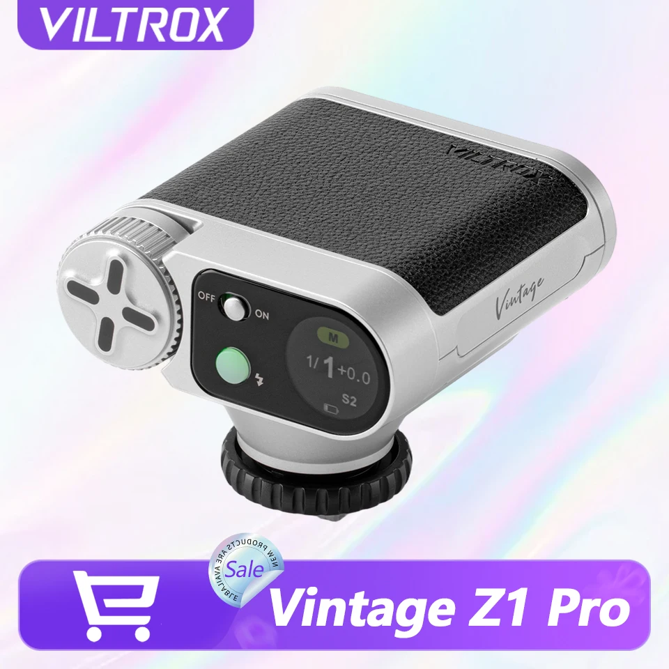 Flash Retro Viltrox Vintage Z1 Pro TTL para Câmera, Mini Flash 24Ws GN12 1/8000s HSS para Câmeras Sony/Fuji/Canon/Nikon