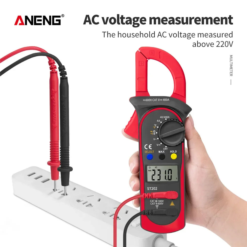 ANENG ST202 Smart AC Current Voltage Clamp Multimeter Pliers Ammeter Testers Amperometric Meters Professional Electrician Tools