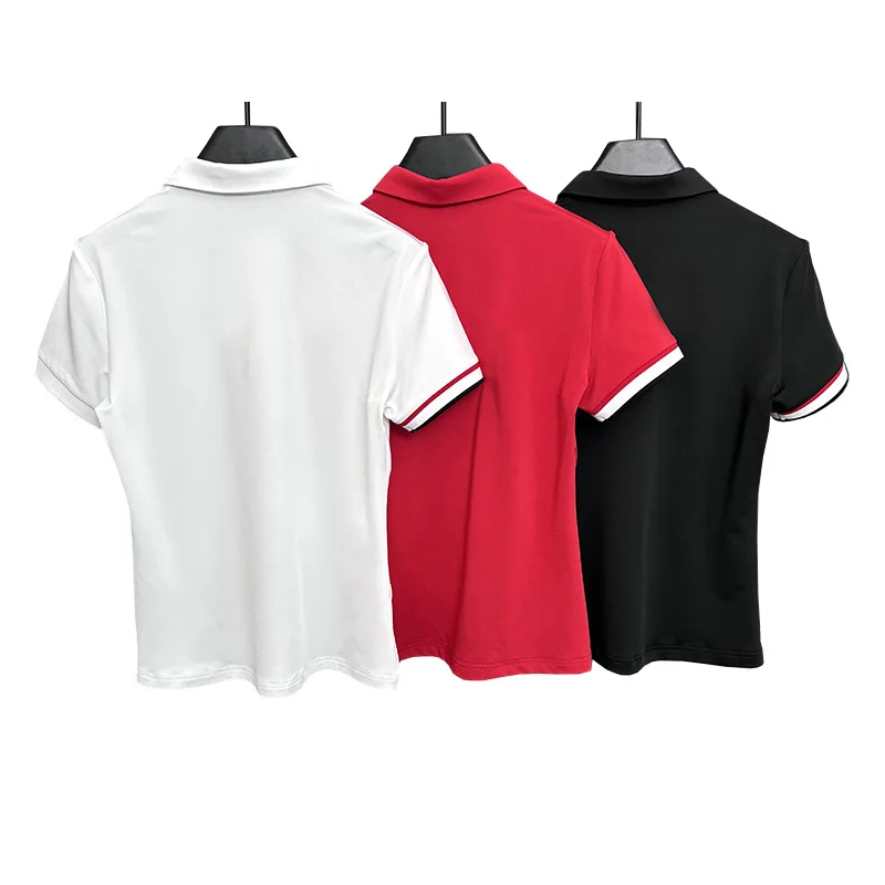 Spring/Summer New Golf Women's Outdoor Quick drying Sweatshirt Slim fit Short sleeved T-shirt Versatile Polo Collar Pullover