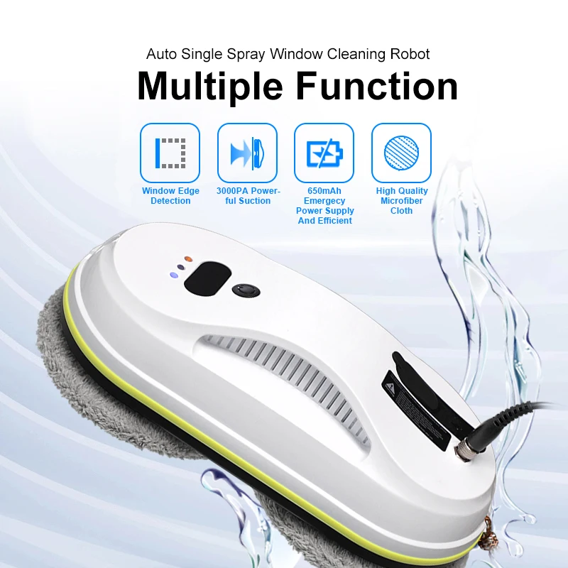 Cleaning robot intelligent water spray belt automatic water spray function anti drop magnetic glass household cleaning machine