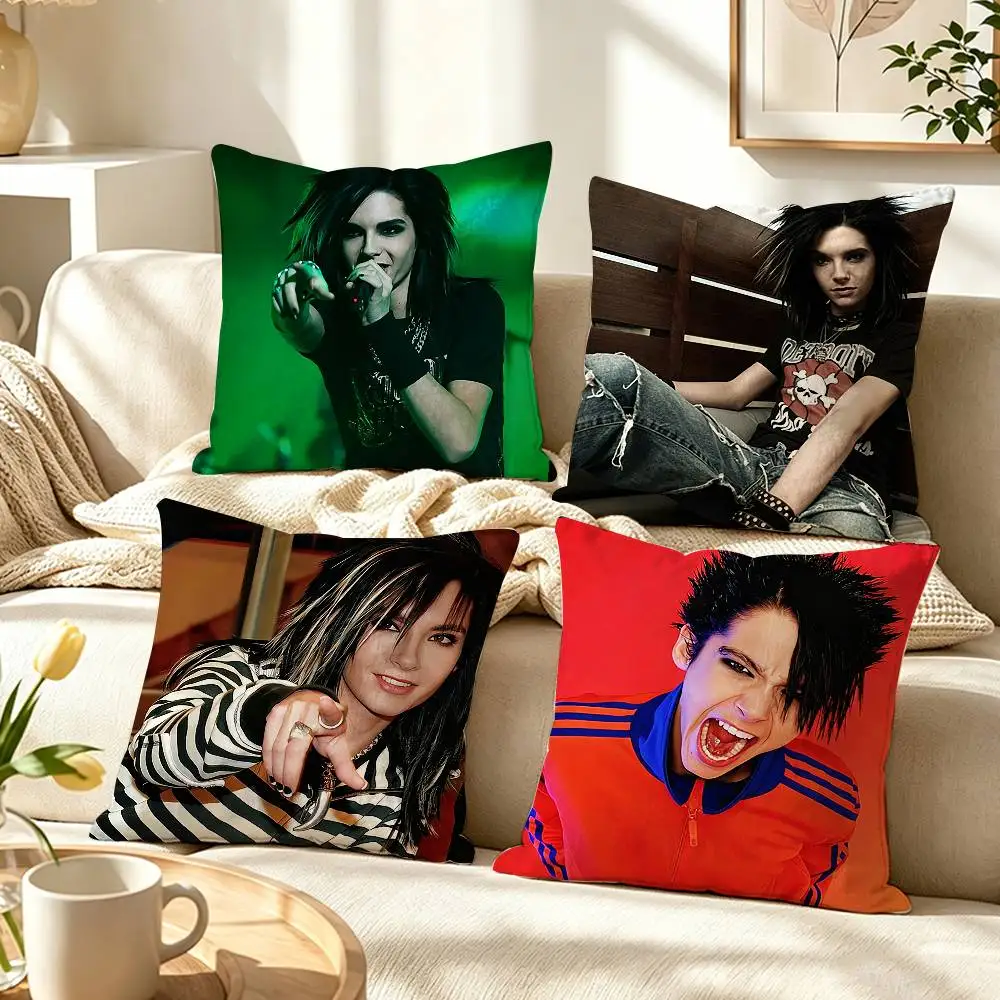 Rock Singer B-Bill Kaulitz  Pillow Case Pattern Printed Pillowcase For Living Room Sofa Cushion Cover