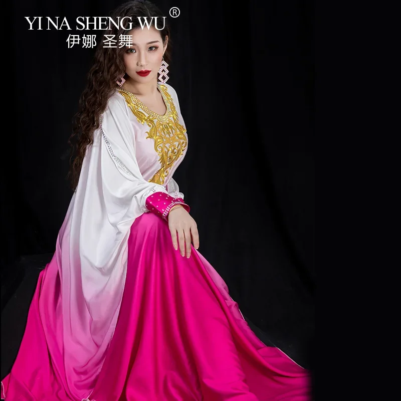 Nuovi abiti per spettacoli di danza del ventre Abito Khaleegy di danza del ventre per le donne Abbigliamento da ballo Abito altalena per capelli Abbigliamento per danza orientale Veste