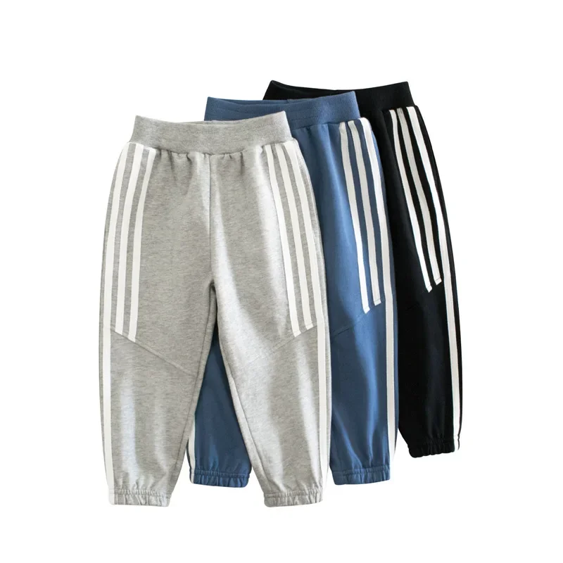 Brand Children\'s Wear Kids Long Pants 2024 New Autumn Boys Girls Sports Pants Casual Side Stripe Trousers for Boy Sweatpant