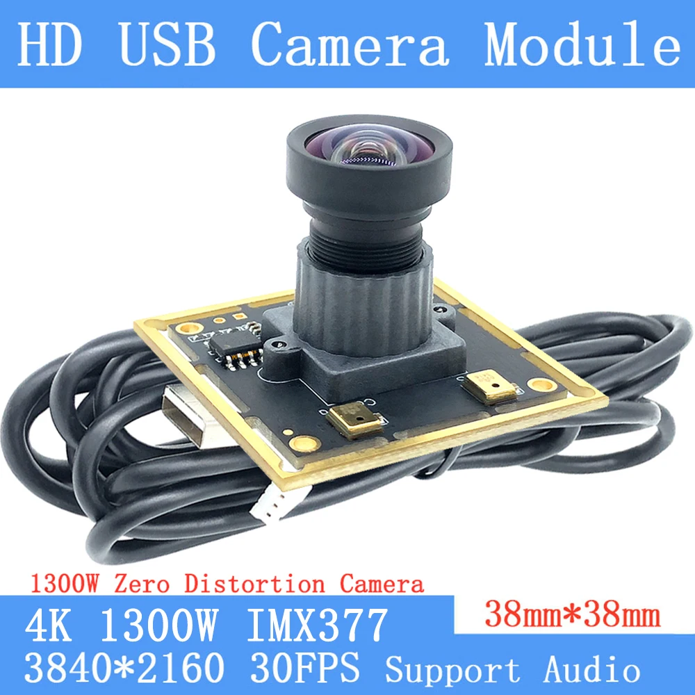 

Zero Distortion CCTV High Resolution 4K 3840x2880 IMX377 UVC Driver Mini USB Camera Module Mjpeg 30Fps Webcam Support Audio
