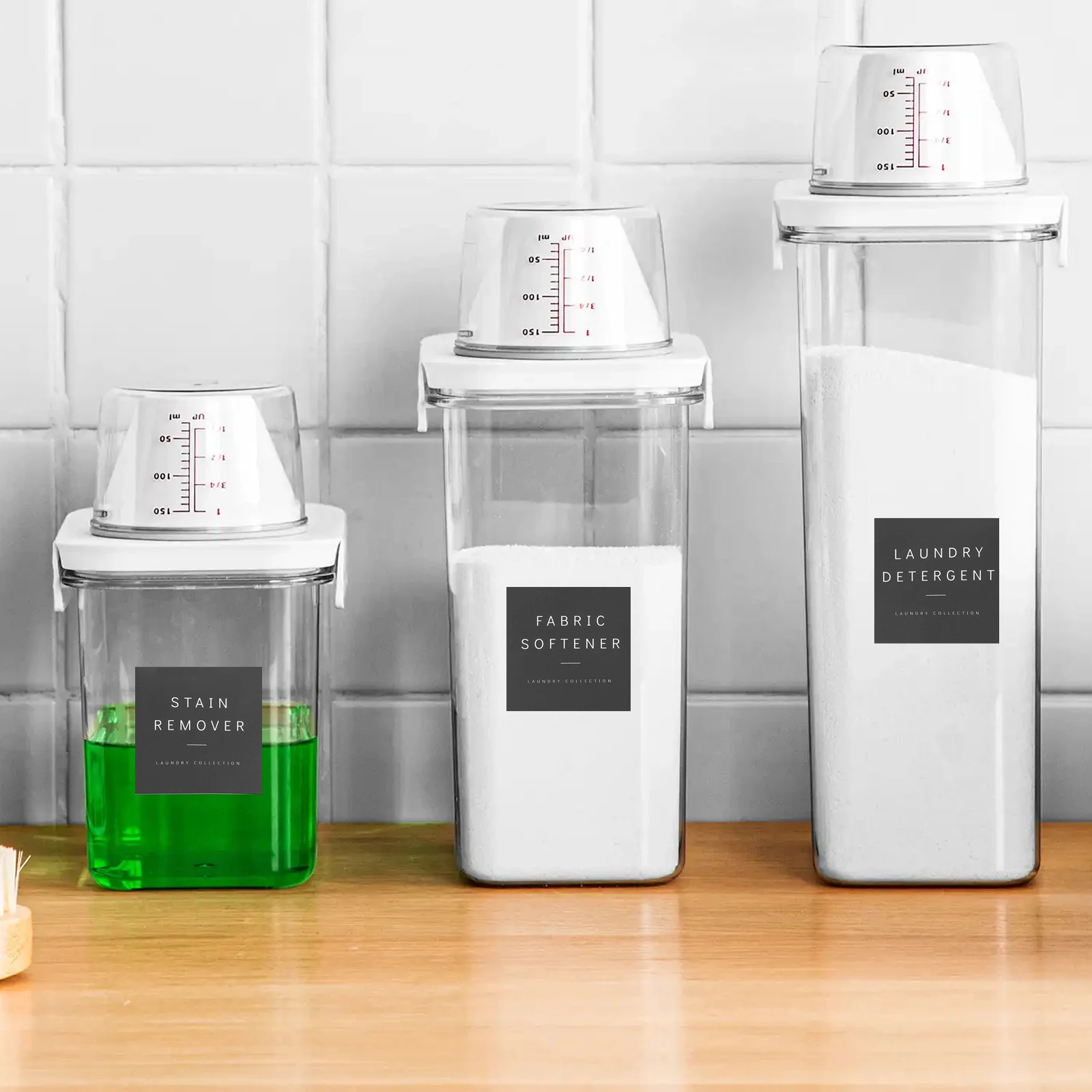 

1 Set Laundry Room Storage Stickers Minimalist Waterproof Labels For Jars Bottles Containers Organizing Travel Bathroom Cleaning