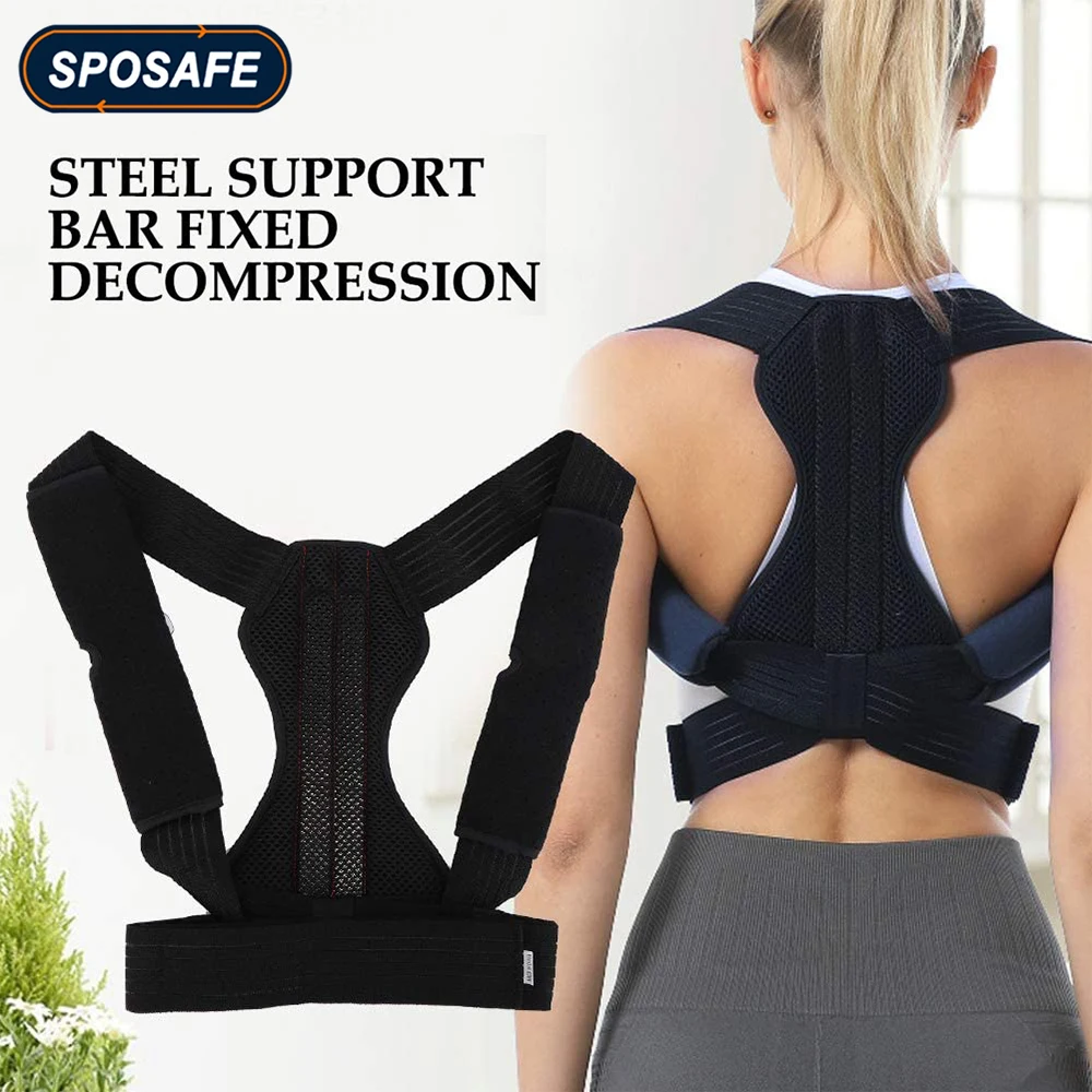 Adjustable Back Posture Corrector Breathable Upper Back Support Straightener Reshape Body Home Office Neck Shoulder Pain Relief