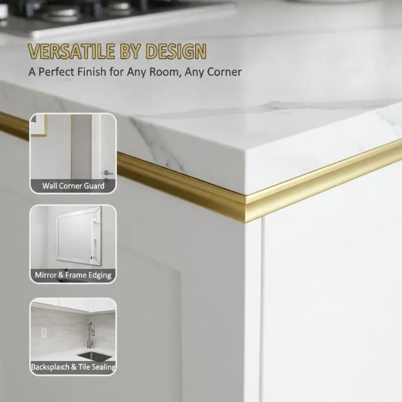 Self Adhesive Flexible Caulk Trim Strip Strong Adhesion 1Pcs for Furniture Edge Trim Gap Filling Home Renovation