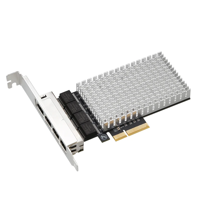 PCIe 4x to 2.5G 4 Ports NIC PCI-Express to 10 /100/1000M/2.5G PXE Multi-Gigabit Quad Lan Card 2500mbps RTL8125B for Server