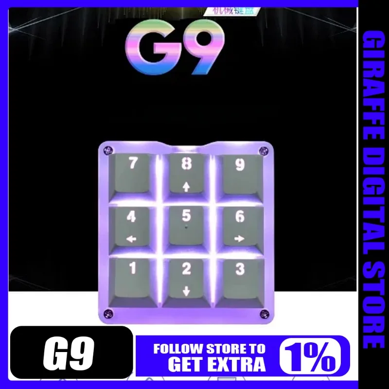 

Mini Mechanical Keyboard 9Keys G9 Wired OSU Rhythm Gaming Keyboard Portable PC Office Drawing Customizable Shortcuts Keyboard