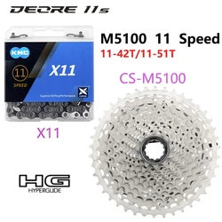 Deore CS-M5100 Cassette 11S MTB K7 42T 51T Mountain Bike Ratchet 11V Chain X11 11 Speed Parts Bicycle Freewheel